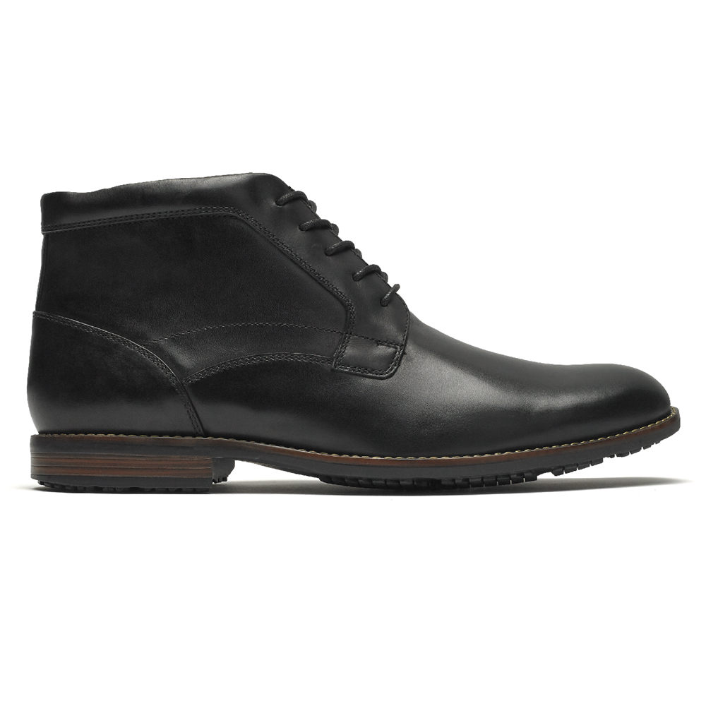 Rockport Boots For Mens Black - Dustyn Chukka - VT3157092